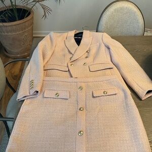 Pink tweed blazer and skirt set, Biltmore, size 14